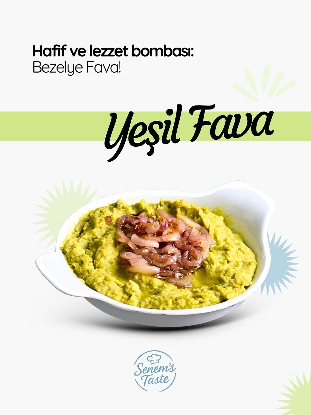 Senem's Taste - hafif-ve-lezzet-bombas─▒--yes╠gi╠cl-fava--­sÆubezelyeden-yap─▒lan-yes╠gil-favam─▒z--karamelize-sog╠åanla-serv.jpg